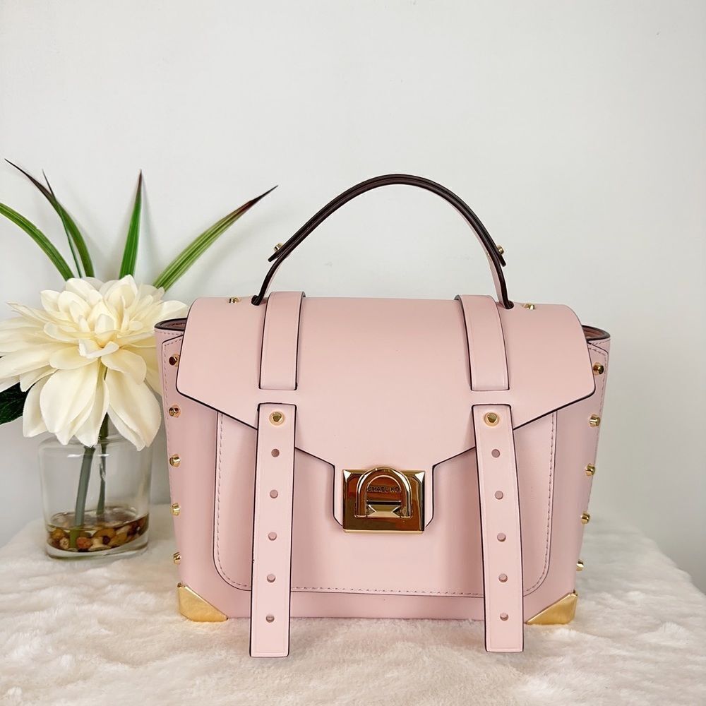 NWT‎ MICHAEL KORS Manhattan Medium Leather Satchel Bag